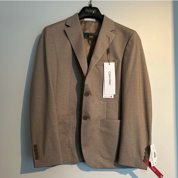 NWT Calvin Klein X Slim-Fit Mariano Sport Coat – Tan – Men’s 38S - Picture 1 of 9